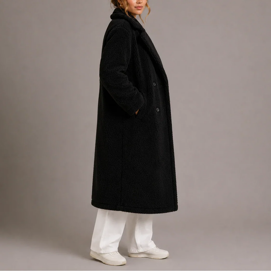 Jessica | Women's Longline Double Breasted Teddy Coat