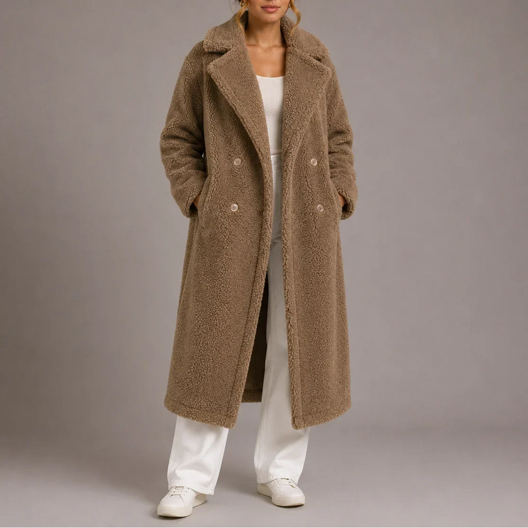 Jessica | Women's Longline Double Breasted Teddy Coat