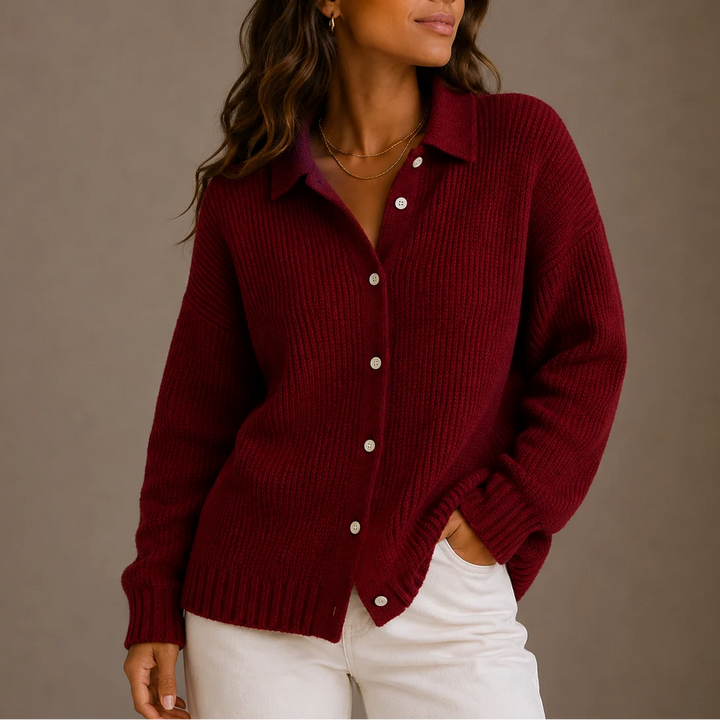 Jessie | Women's Collared Button-Up Cardigan