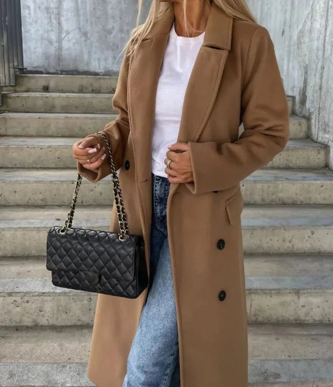 Jing | Women's Longline Double-Breasted Coat