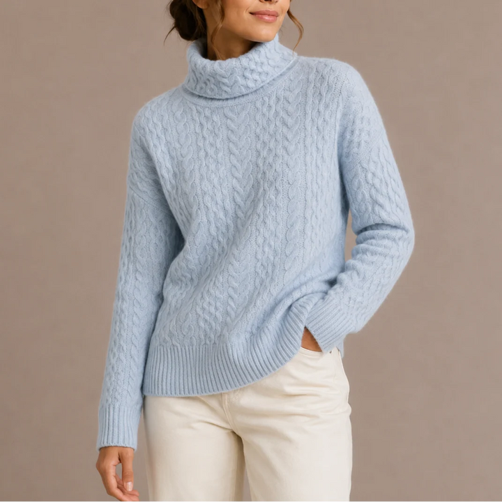 Joanna | Women's Cable-Knit Turtleneck Sweater