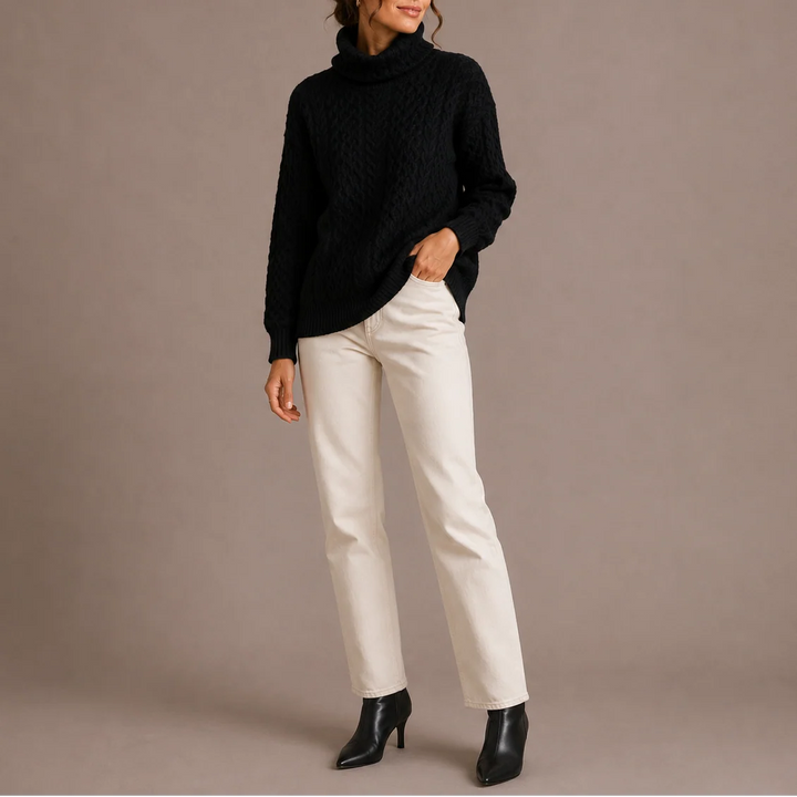 Joanna | Women's Cable-Knit Turtleneck Sweater