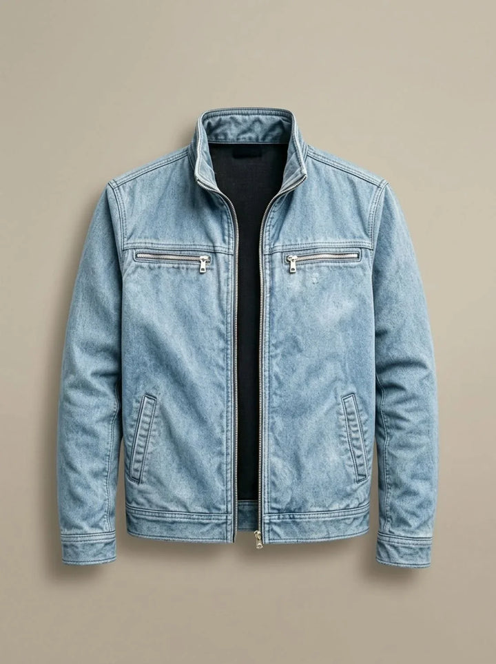 Joel | Men's Stand Collar Multi Pocket Biker Jacket