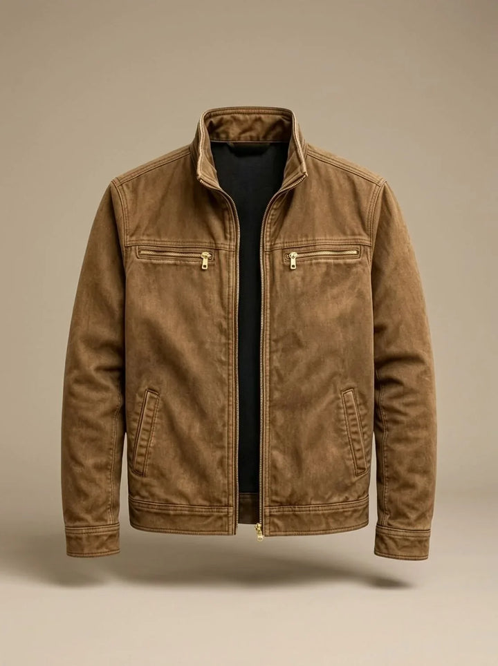 Joel | Men's Stand Collar Multi Pocket Biker Jacket