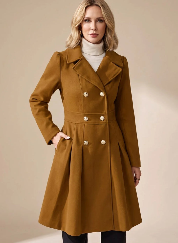 Joelle | Women's Double-Breasted Pleated Coat