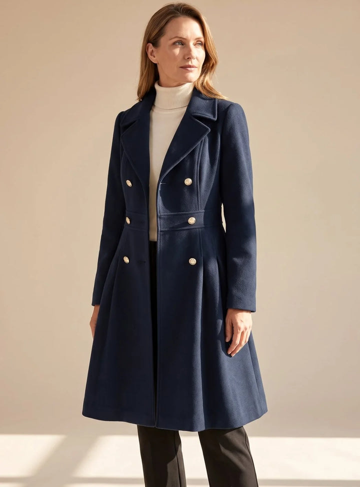 Joelle | Women's Double-Breasted Pleated Coat