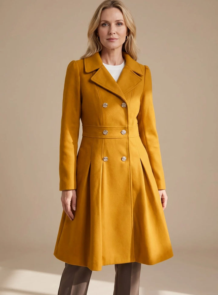Joelle | Women's Double-Breasted Pleated Coat