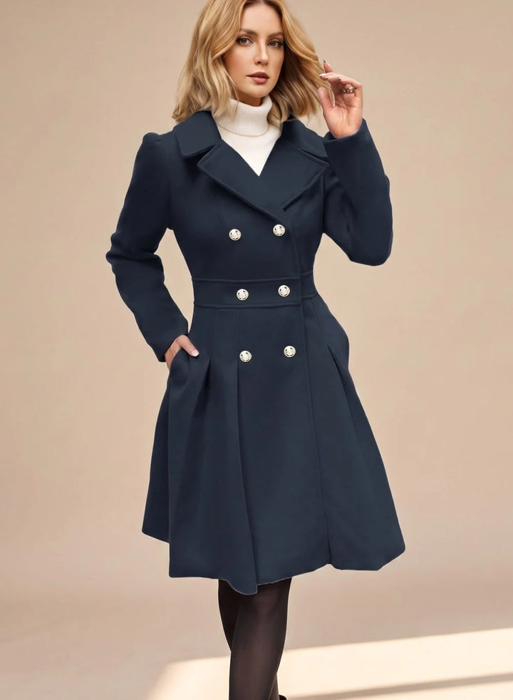 Joelle | Women's Double-Breasted Pleated Coat