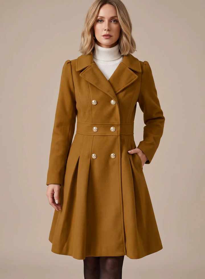 Joelle | Women's Double-Breasted Pleated Coat