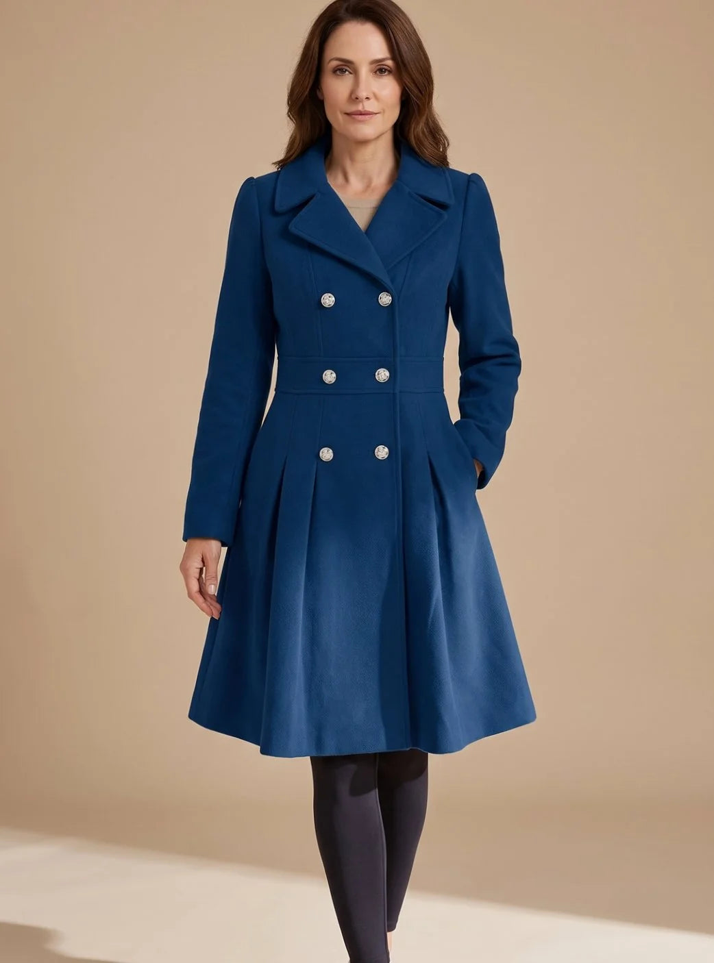 Joelle | Women's Double-Breasted Pleated Coat