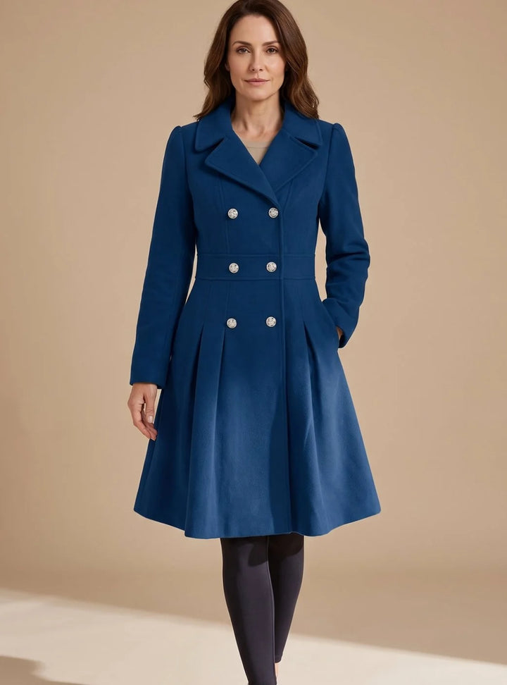 Joelle | Women's Double-Breasted Pleated Coat