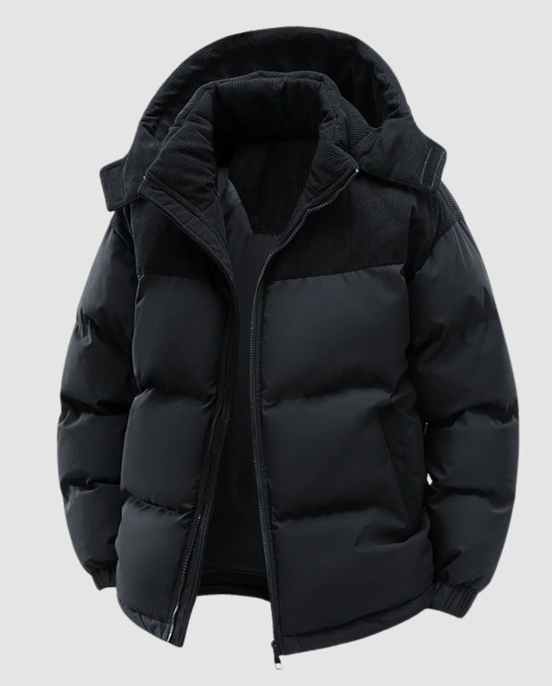 Joy | Women's Panel Detail Hooded Winter Puffer Jacket