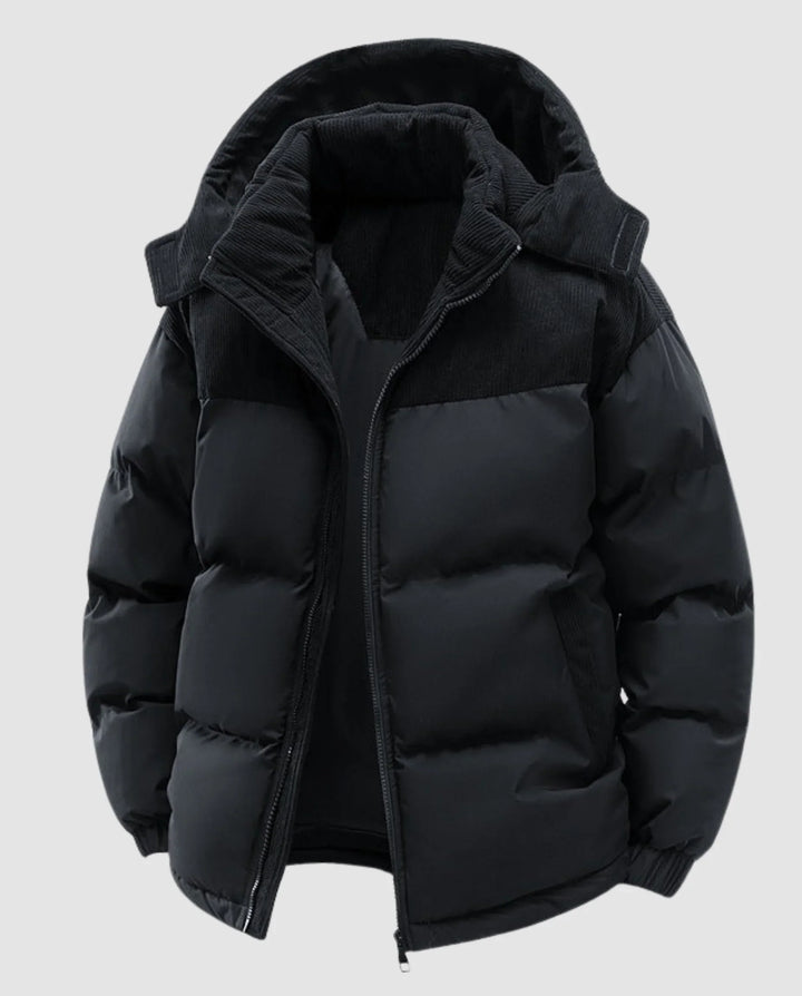 Joy | Women's Panel Detail Hooded Winter Puffer Jacket
