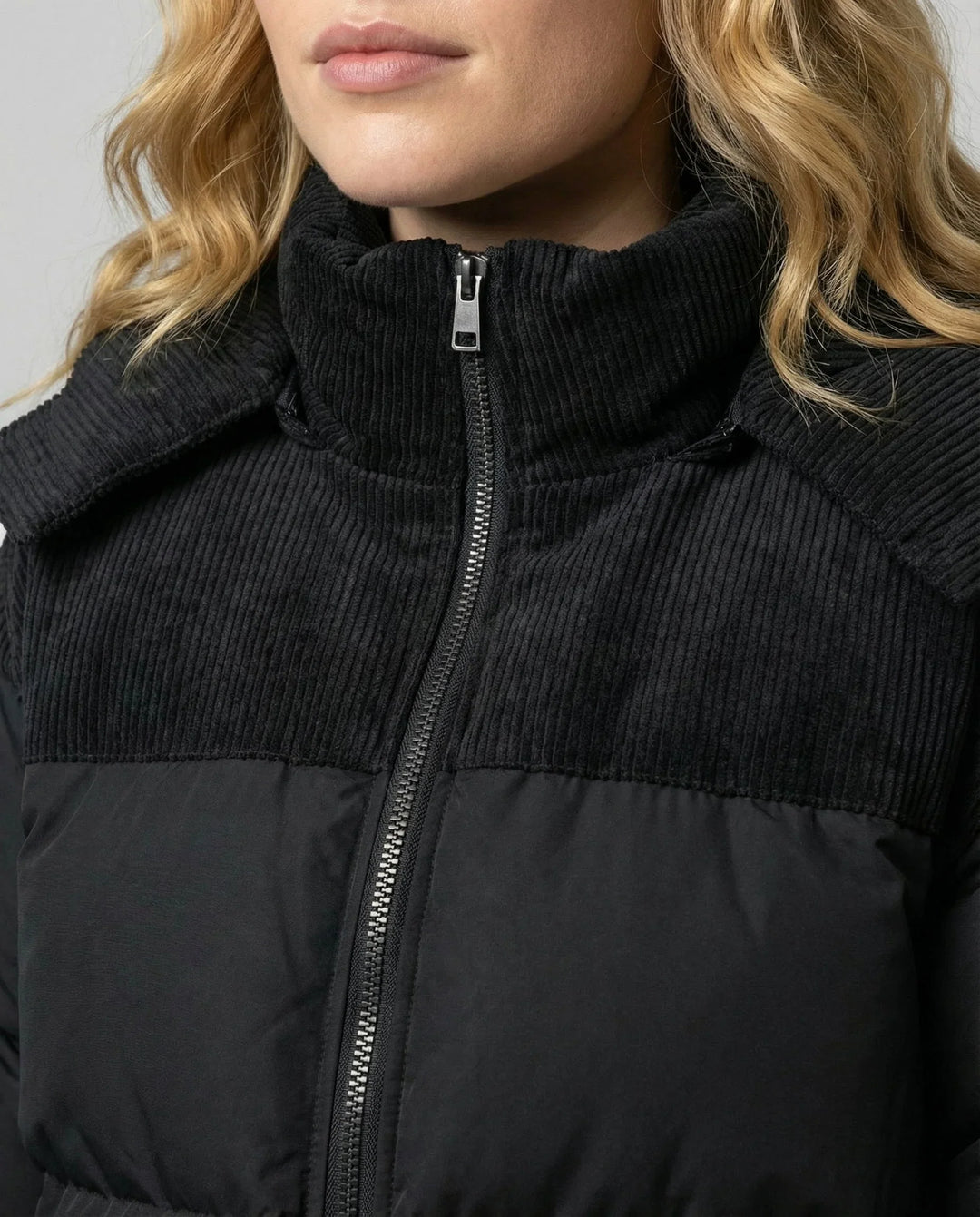 Joy | Women's Panel Detail Hooded Winter Puffer Jacket