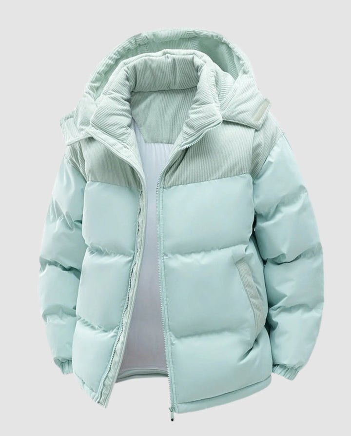 Joy | Women's Panel Detail Hooded Winter Puffer Jacket