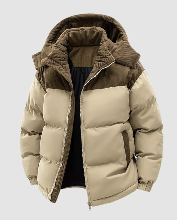 Joy | Women's Panel Detail Hooded Winter Puffer Jacket