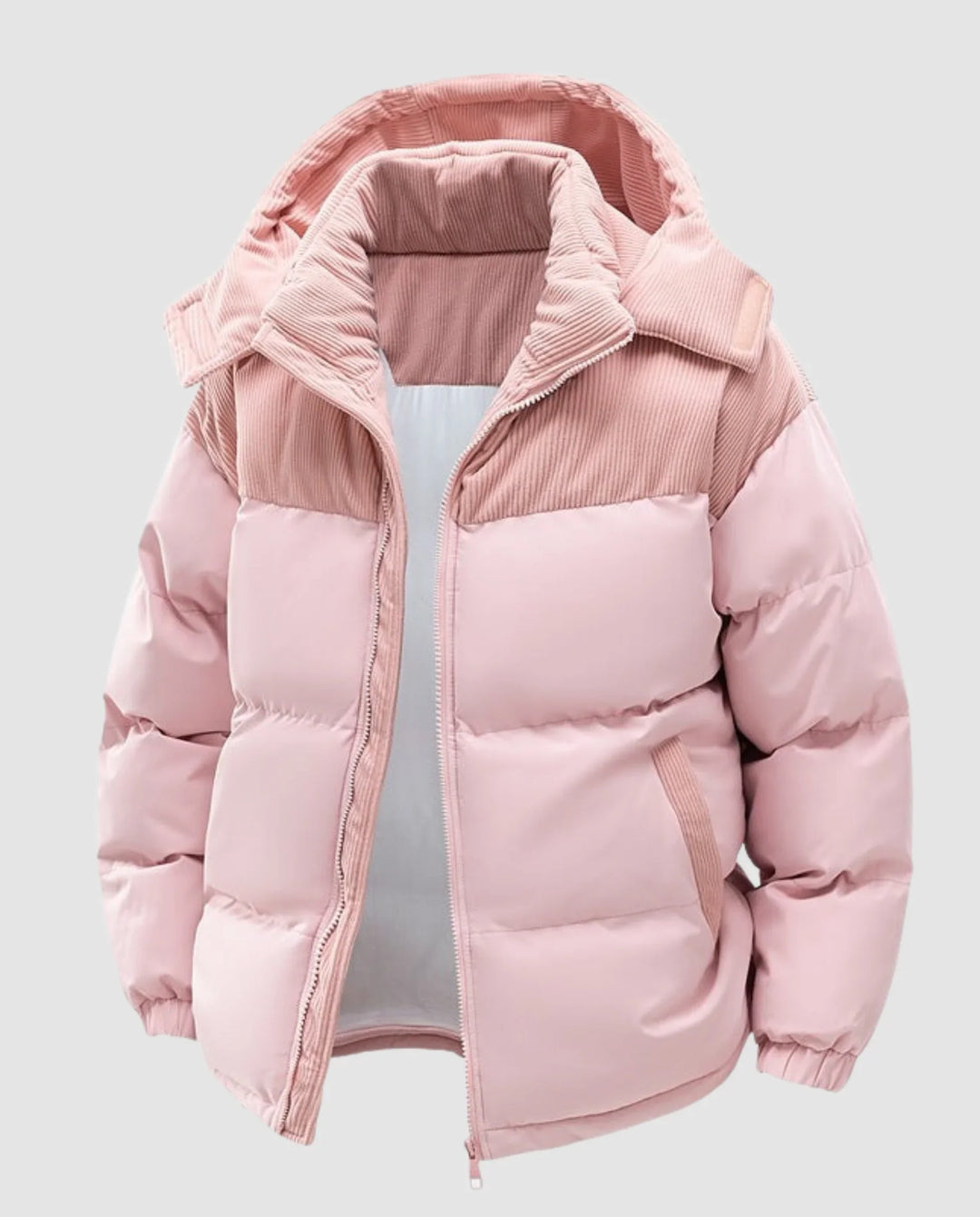 Joy | Women's Panel Detail Hooded Winter Puffer Jacket
