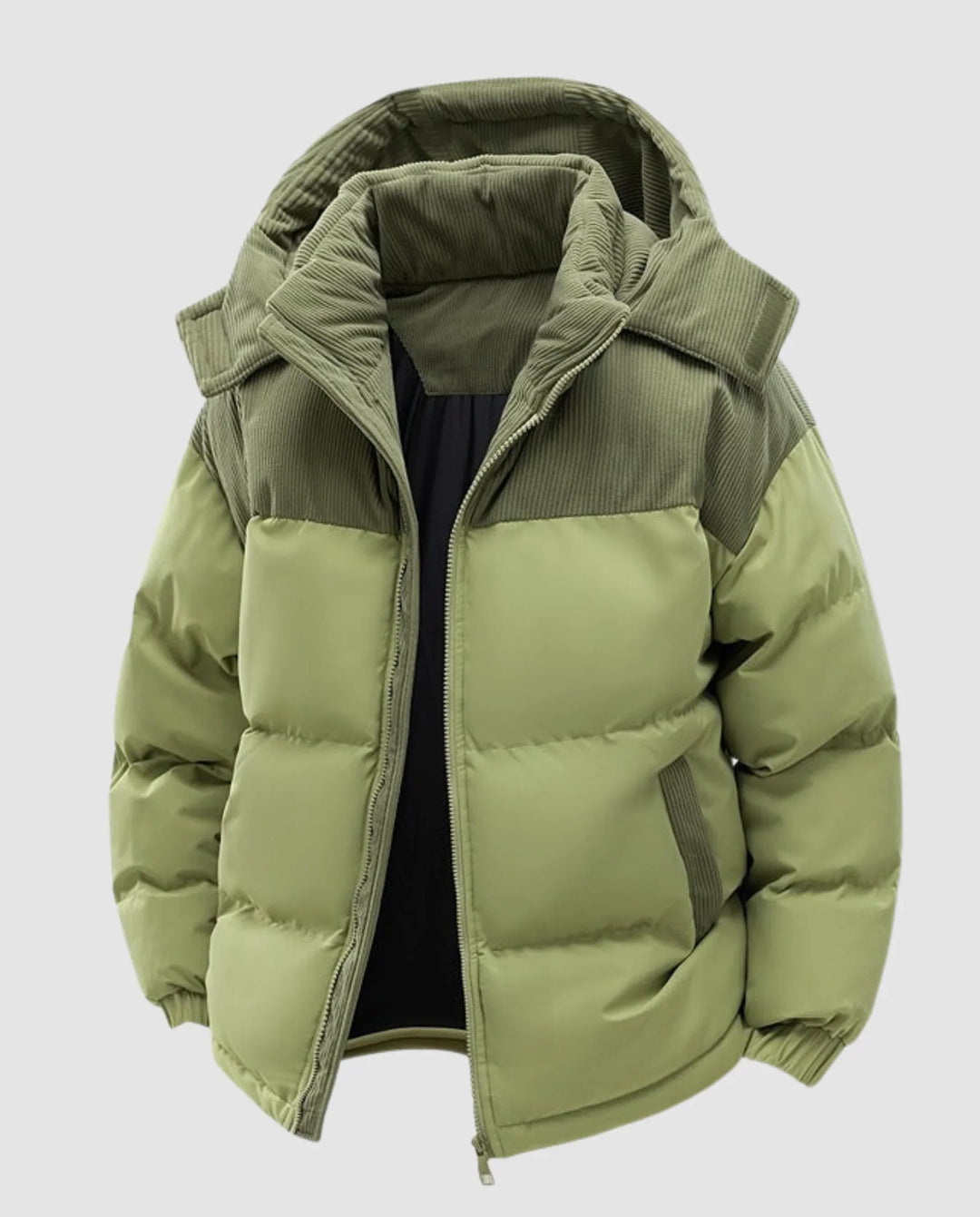 Joy | Women's Panel Detail Hooded Winter Puffer Jacket