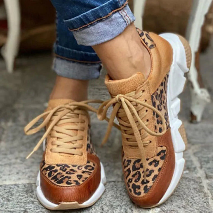 Julie | Women's Leopard-Print Lace-Up Sneakers