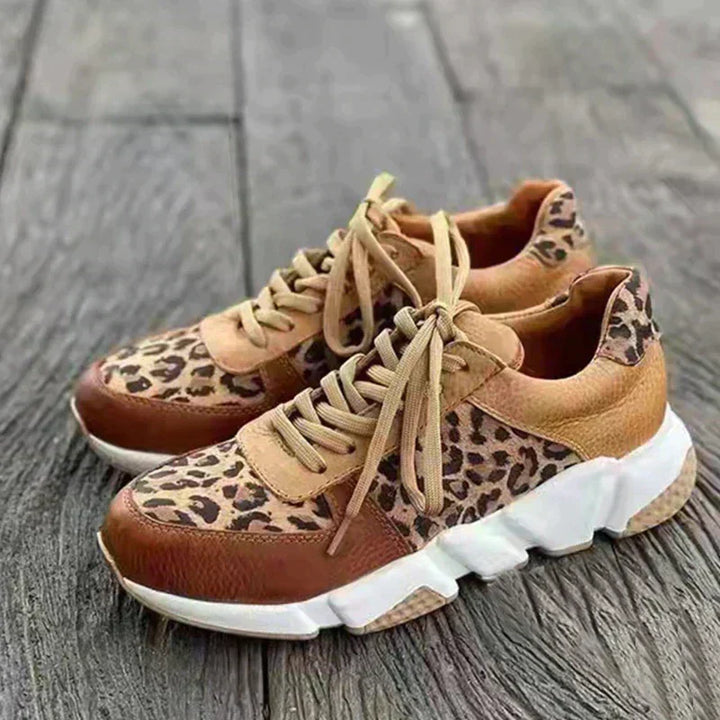 Julie | Women's Leopard-Print Lace-Up Sneakers