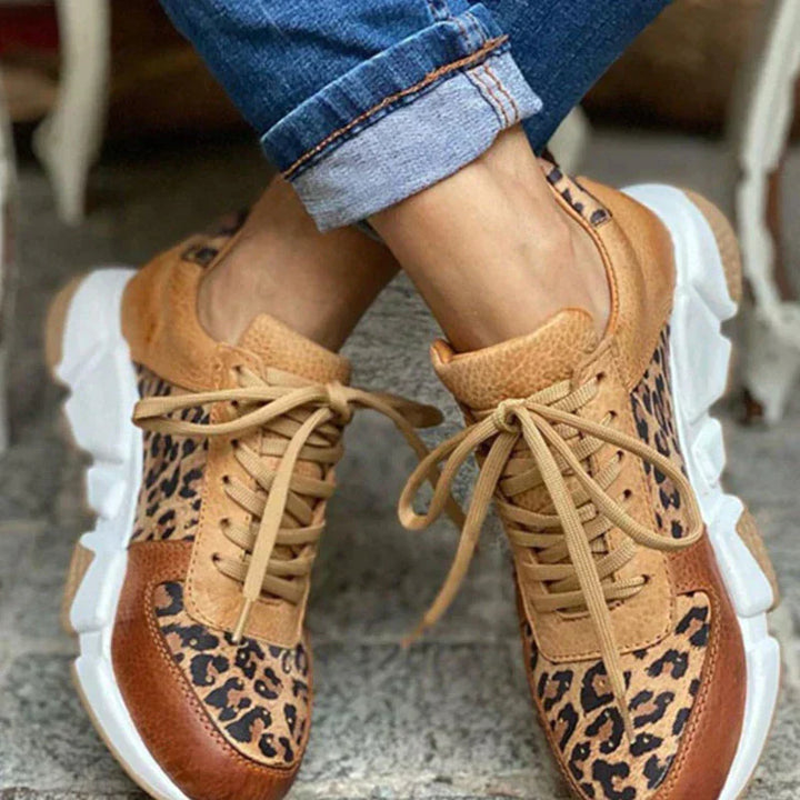 Julie | Women's Leopard-Print Lace-Up Sneakers