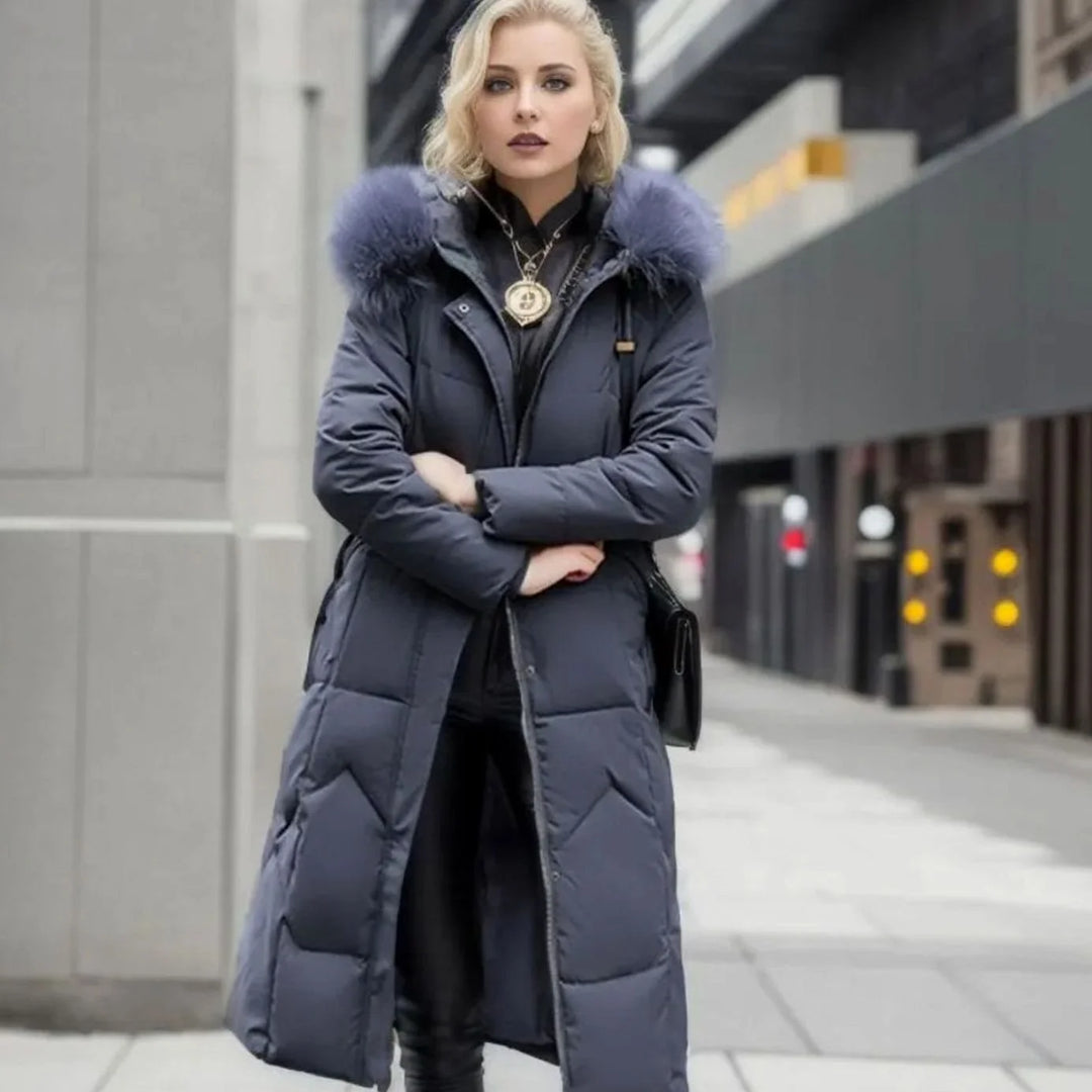 Kathy | Women's Long Hooded Quilted Coat
