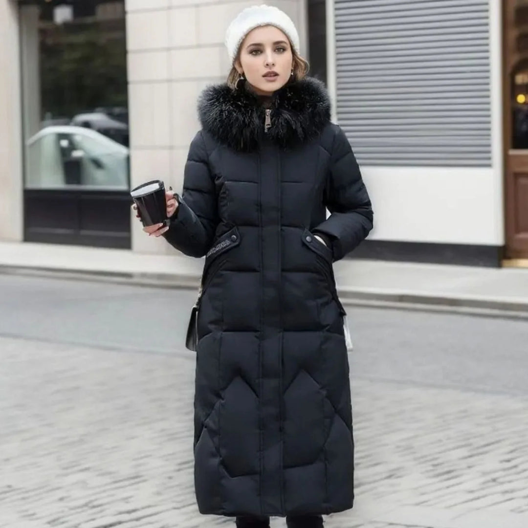 Kathy | Women's Long Hooded Quilted Coat