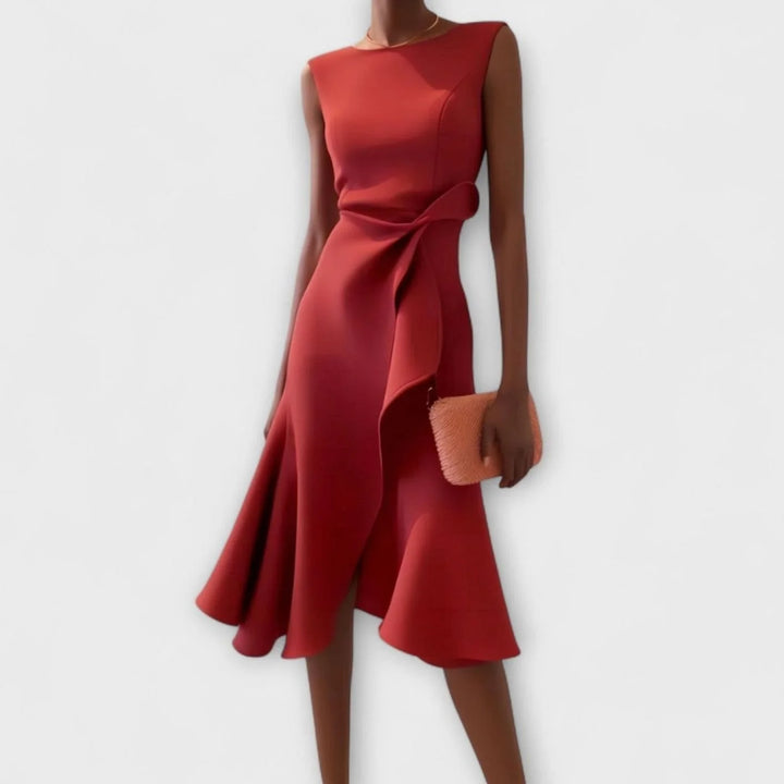 Kay | Women's Sleeveless Draped Midi Dress