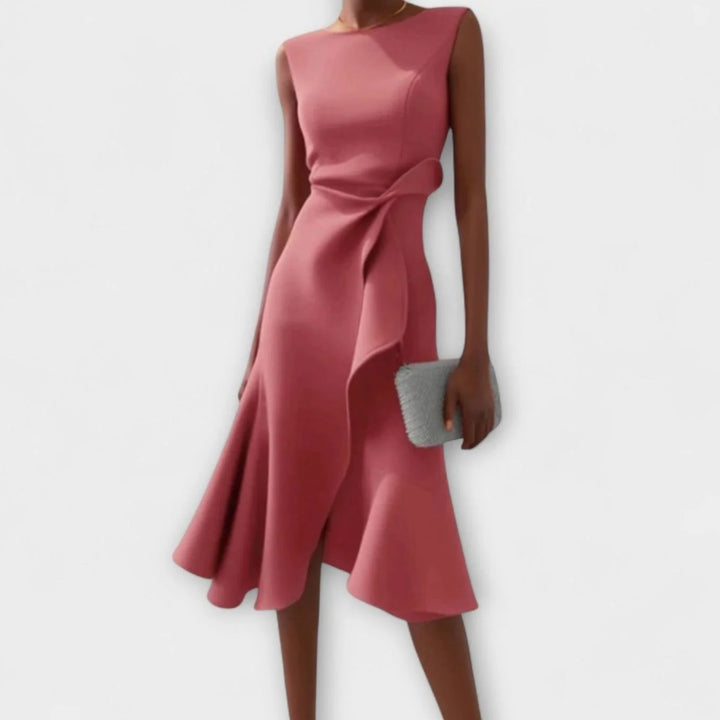 Kay | Women's Sleeveless Draped Midi Dress