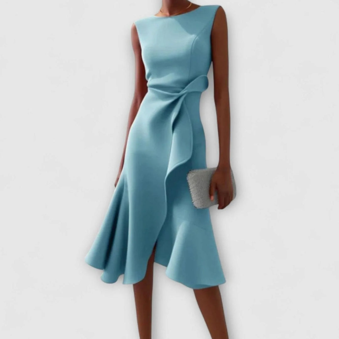 Kay | Women's Sleeveless Draped Midi Dress