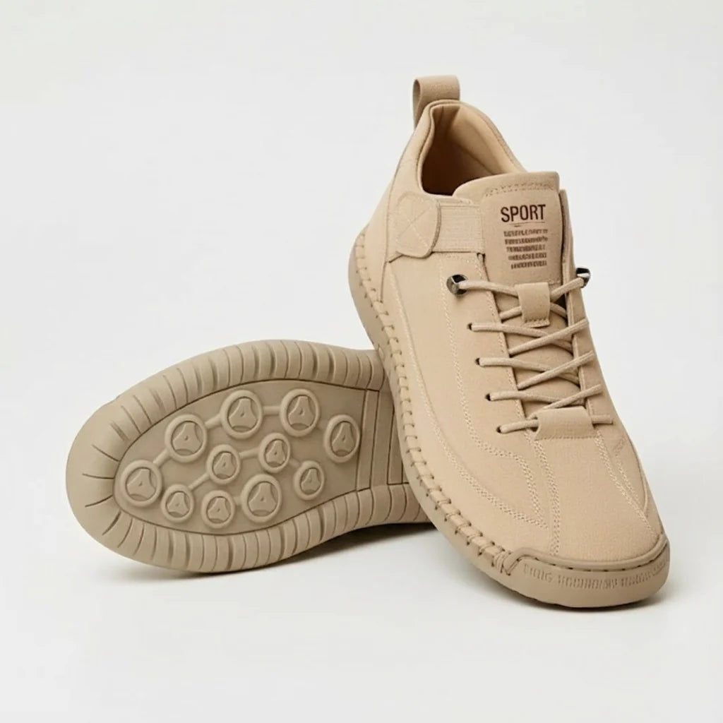 Kayla | Women's Beige Lace-Up Sneakers
