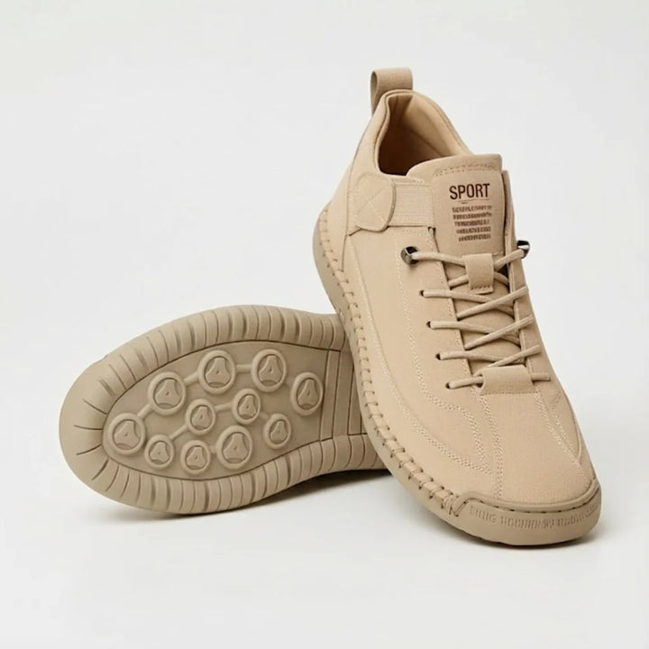 Kayla | Women's Beige Lace-Up Sneakers