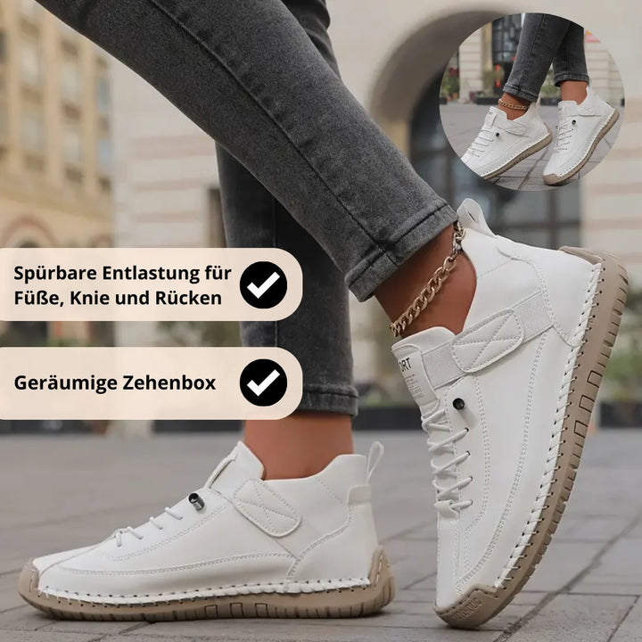 Kayla | Women's Beige Lace-Up Sneakers