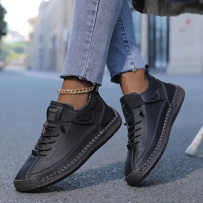 Kayla | Women's Beige Lace-Up Sneakers
