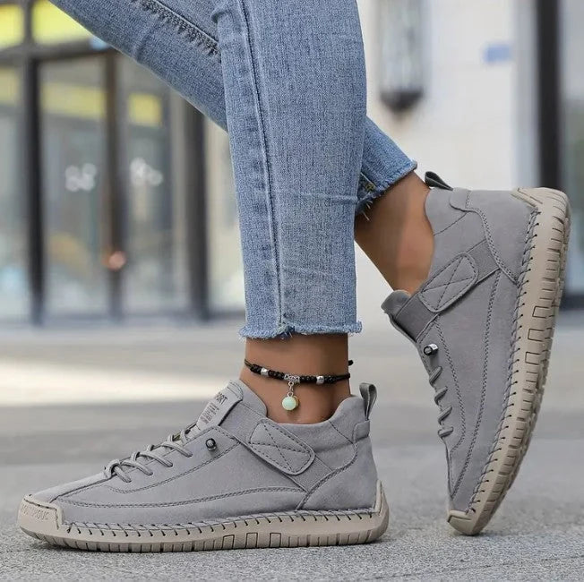 Kayla | Women's Beige Lace-Up Sneakers