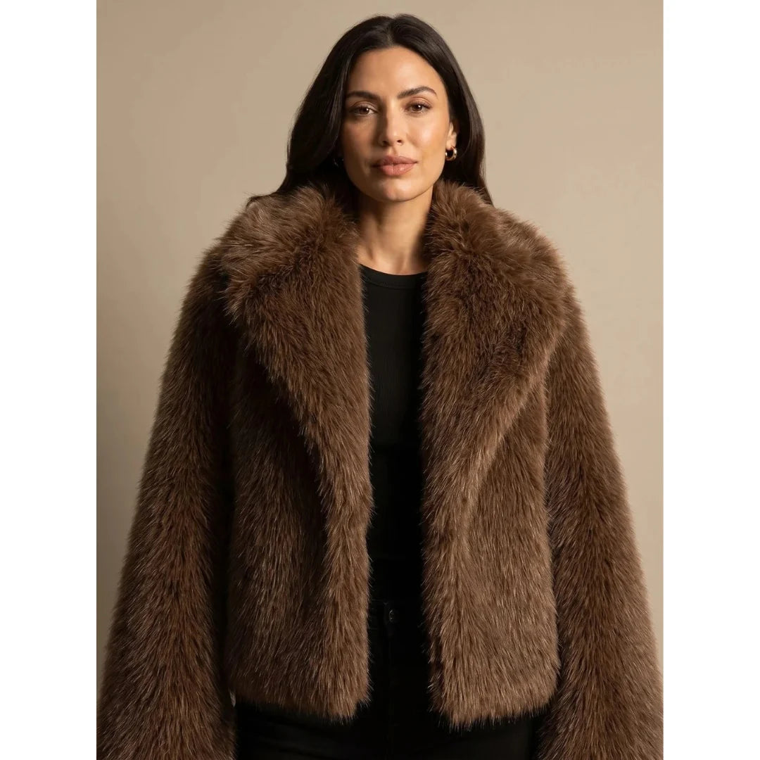 Kelly | Women's Oversized Wide Collar Fluffy Jacket