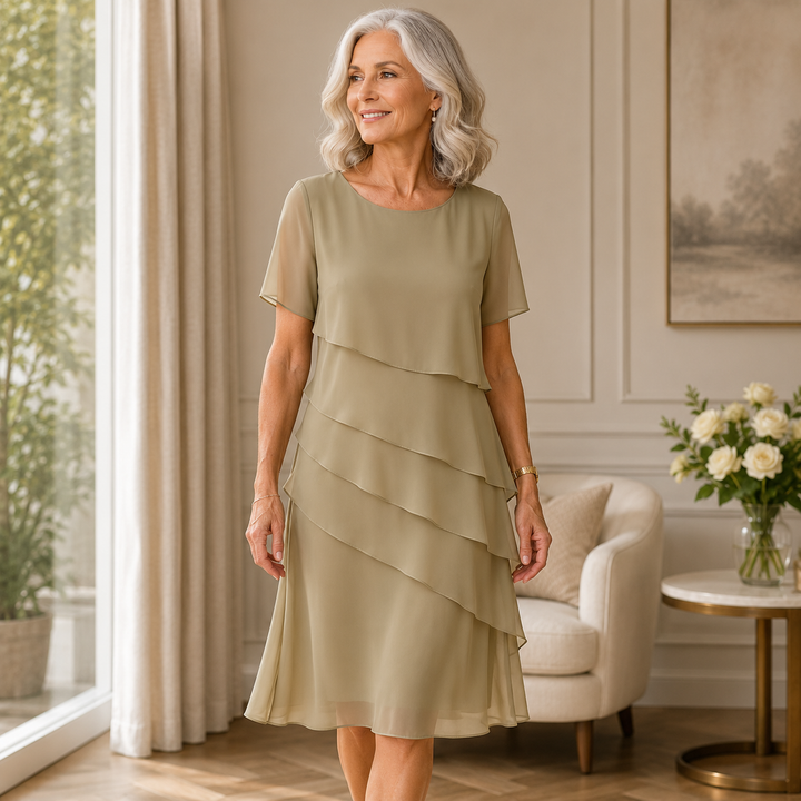 Helga - Elegant Comfort Ruffle Dress