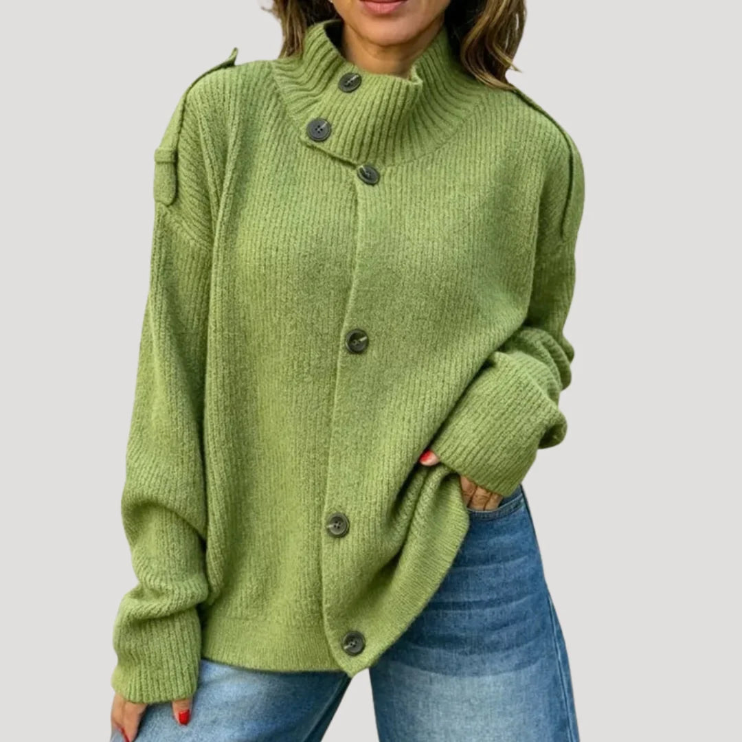 Kim | Women's Asymmetric Button Up Cardigan Sweater
