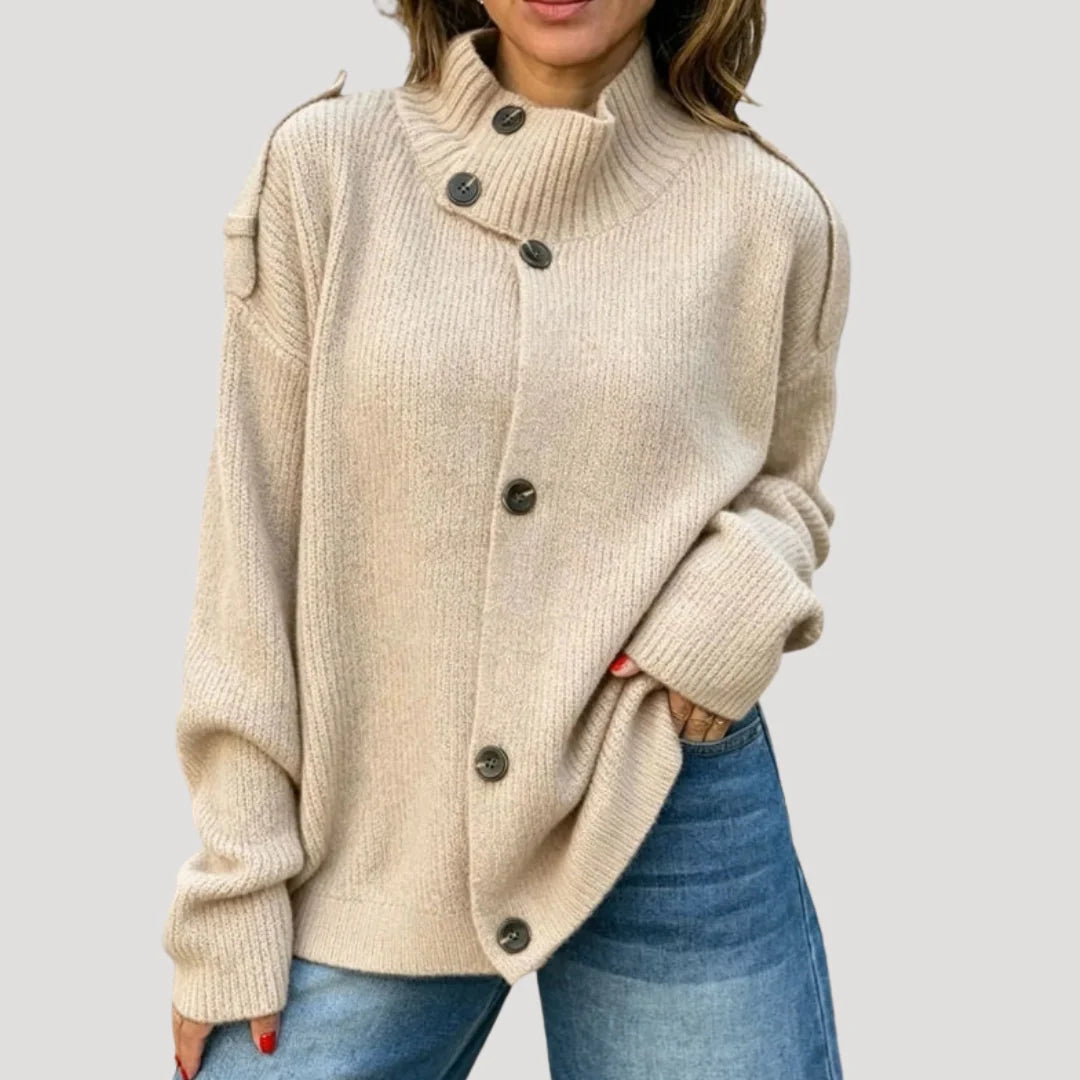 Kim | Women's Asymmetric Button Up Cardigan Sweater