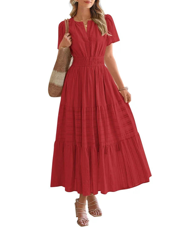 Kimberley | Women's Smocked Waist Maxi Dress