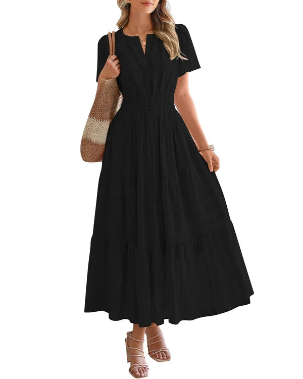 Kimberley | Women's Smocked Waist Maxi Dress