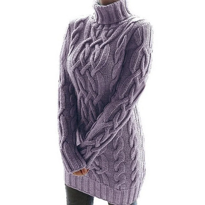 Kira | Women's Cable-Knit Turtleneck Dress