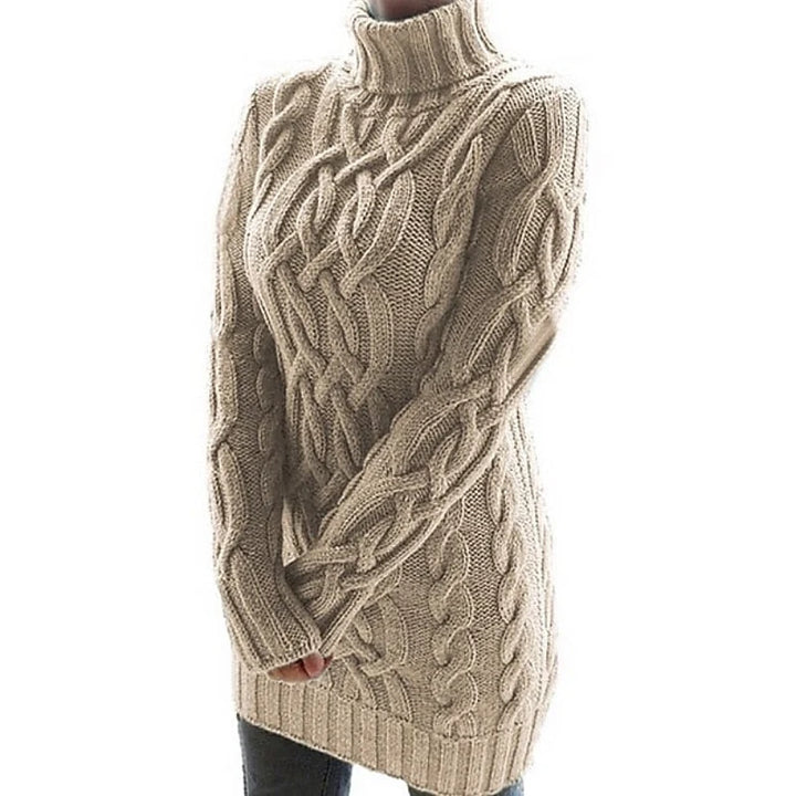 Kira | Women's Cable-Knit Turtleneck Dress