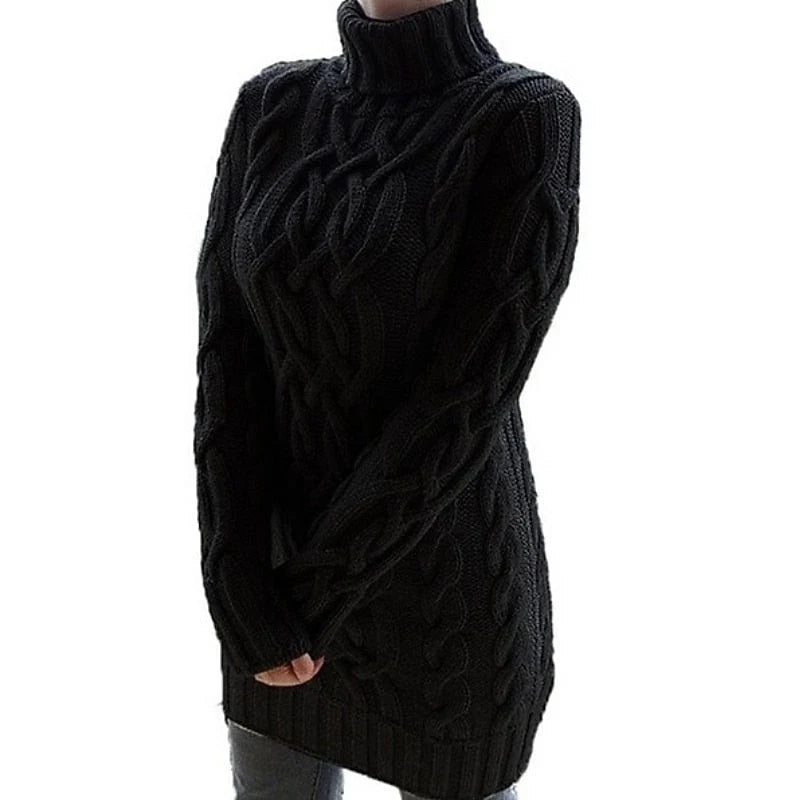 Kira | Women's Cable-Knit Turtleneck Dress