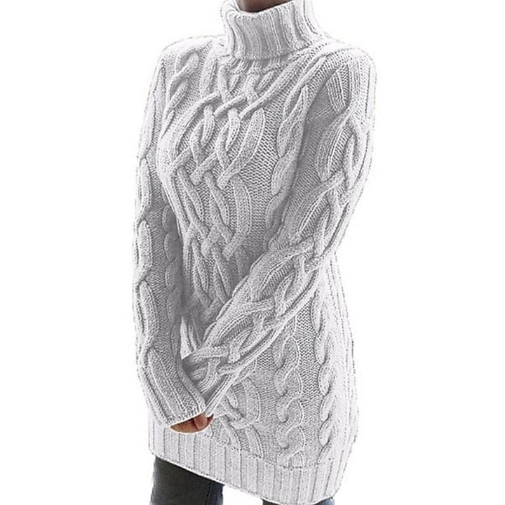 Kira | Women's Cable-Knit Turtleneck Dress