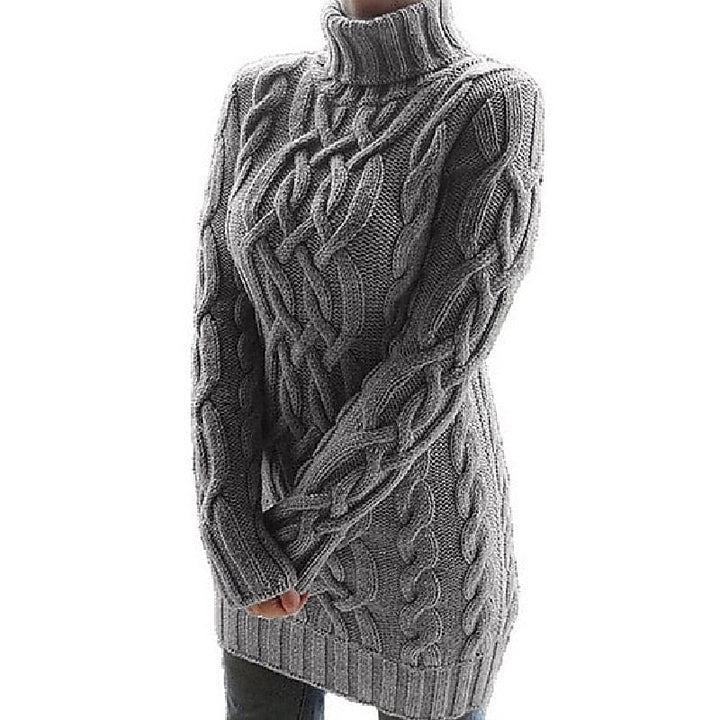 Kira | Women's Cable-Knit Turtleneck Dress