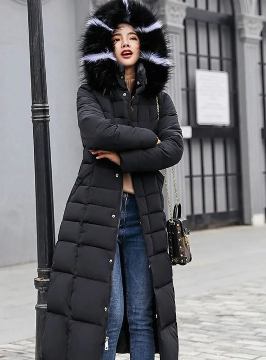 Krista | Women's Belted Long Hooded Puffer Coat