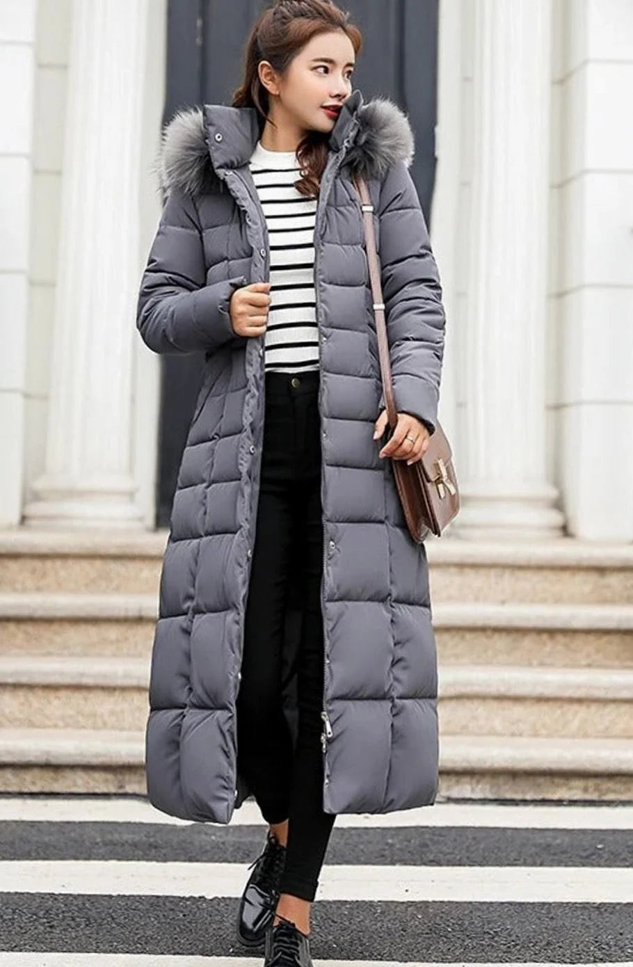 Krista | Women's Belted Long Hooded Puffer Coat