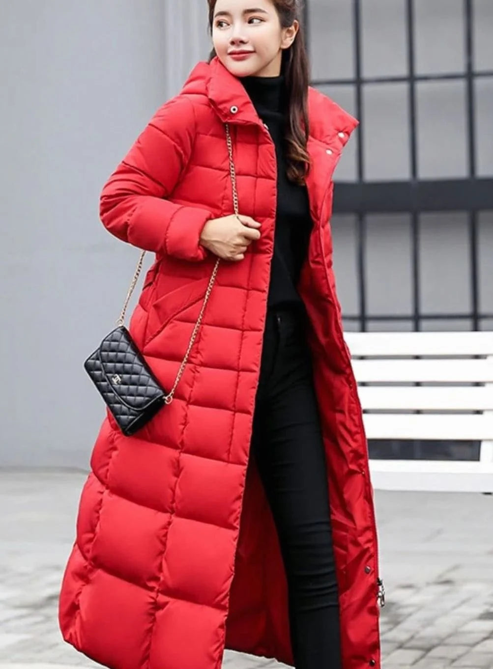 Krista | Women's Belted Long Hooded Puffer Coat