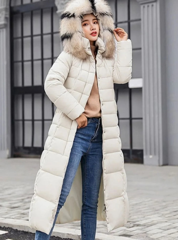 Krista | Women's Belted Long Hooded Puffer Coat